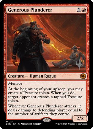Generous Plunderer (PPOTJ-011) - Promo Pack: Outlaws of Thunder Junction Foil-1