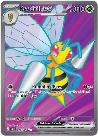 Beedrill ex 098/086  - Holofoil ME04 Chaos Rising - Ultra Rare-1