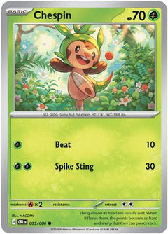 Chespin 005/086  - Reverse Holofoil ME04 Chaos Rising - Common-1