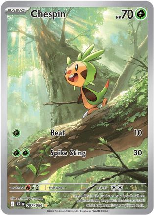 Chespin 087/086  - Holofoil ME04 Chaos Rising - Illustration Rare-1