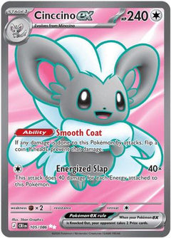 Cinccino ex 105/086  - Holofoil ME04 Chaos Rising - Ultra Rare-1