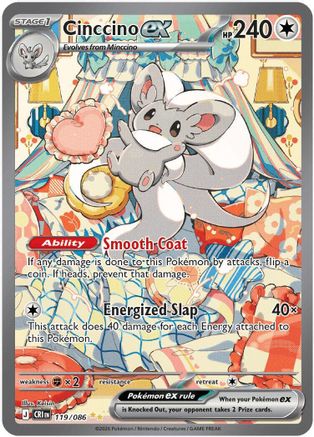 Cinccino ex 119/086  - Holofoil ME04 Chaos Rising - Special Illustration Rare-1