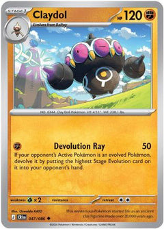 Claydol 047/086  - Reverse Holofoil ME04 Chaos Rising - Uncommon-1