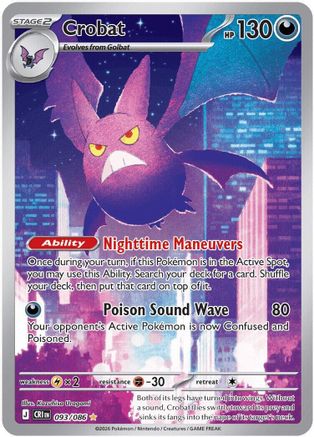 Crobat 093/086  - Holofoil ME04 Chaos Rising - Illustration Rare-1
