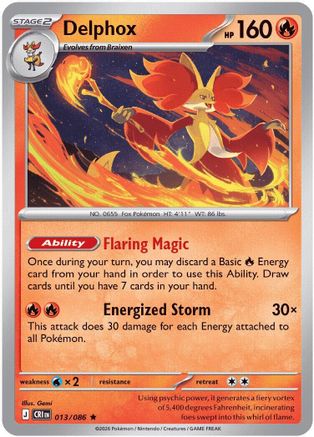 Delphox 013  - Holofoil ME04 Chaos Rising - Rare-1