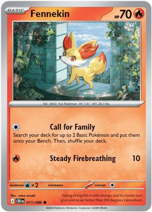 Fennekin 011  - Reverse Holofoil ME04 Chaos Rising - Common-1