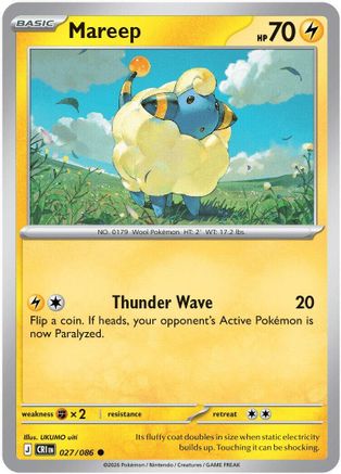 Mareep 027  - Reverse Holofoil ME04 Chaos Rising - Common-1