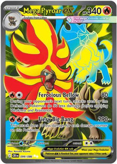 Mega Pyroar ex 099/086  - Holofoil ME04 Chaos Rising - Ultra Rare-1