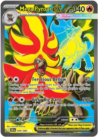 Mega Pyroar ex 099/086  - Holofoil ME04 Chaos Rising - Ultra Rare-1
