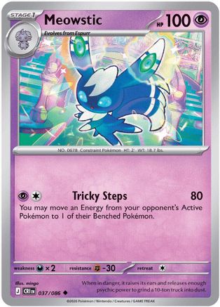 Meowstic 037  - Reverse Holofoil ME04 Chaos Rising - Uncommon-1
