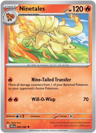 Ninetales 009  - Reverse Holofoil ME04 Chaos Rising - Uncommon-1