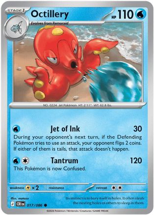 Octillery 017  - Reverse Holofoil ME04 Chaos Rising - Common-1