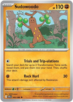 Sudowoodo 043  - Reverse Holofoil ME04 Chaos Rising - Uncommon-1
