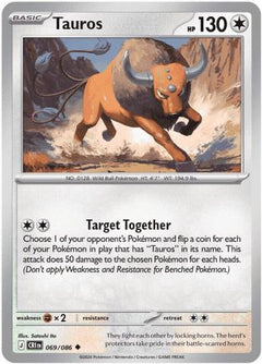 Tauros 069/086  - Reverse Holofoil ME04 Chaos Rising - Uncommon-1