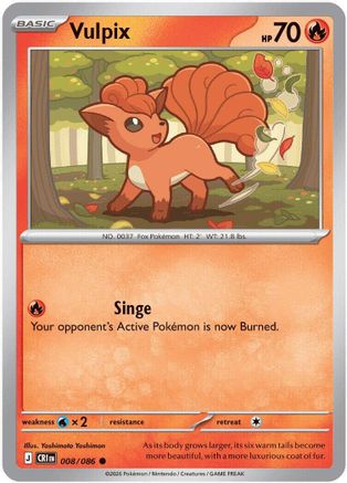 Vulpix 008  - Reverse Holofoil ME04 Chaos Rising - Common-1