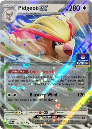 Pidgeot ex 164/197  - Holofoil Miscellaneous Cards & Products - Double Rare-1