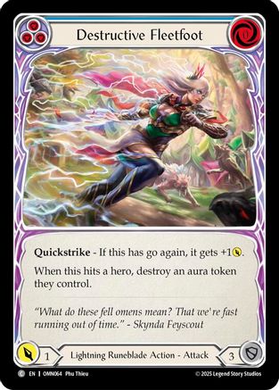 Destructive Fleetfoot (Blue) (OMN064) - Omens of the Third Age Rainbow Foil