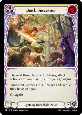 Quick Succession (Yellow) (OMN084) - Omens of the Third Age Rainbow Foil-1