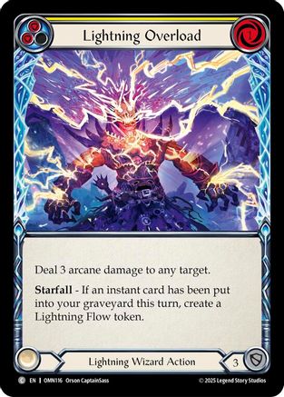 Lightning Overload (Yellow) (OMN116) - Omens of the Third Age Rainbow Foil-1