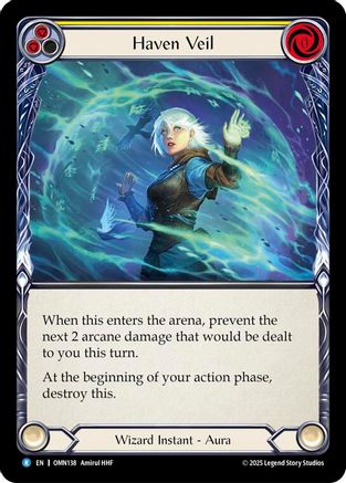 Haven Veil (Yellow) (OMN138) - Omens of the Third Age Rainbow Foil-1