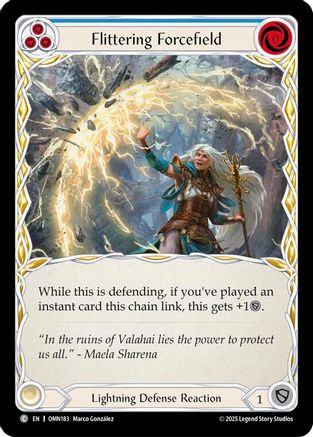 Flittering Forcefield (Blue) (OMN183) - Omens of the Third Age Rainbow Foil-1