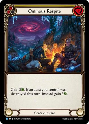 Ominous Respite (Yellow) (OMN218) - Omens of the Third Age Rainbow Foil-1