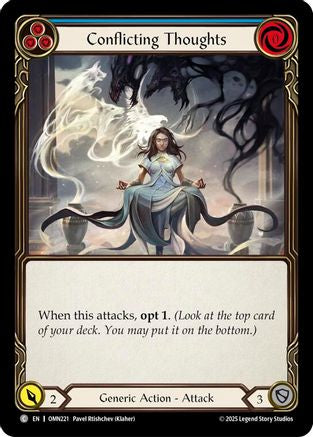 Conflicting Thoughts (Blue) (OMN221) - Omens of the Third Age Rainbow Foil-1