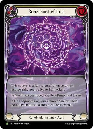 Runechant of Lust (Yellow) (GEM180) - Gem Pack 5 Rainbow Foil-1