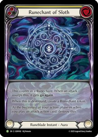 Runechant of Sloth (Yellow) (GEM182) - Gem Pack 5 Rainbow Foil-1