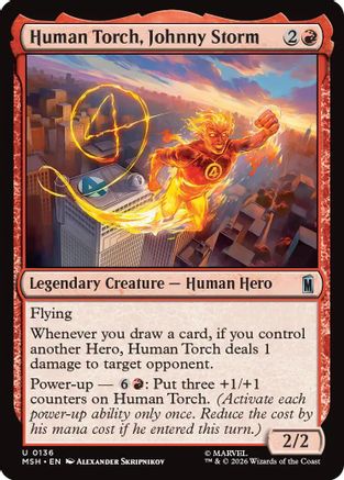 Human Torch, Johnny Storm (MSH-136) - Marvel Super Heroes Foil-1