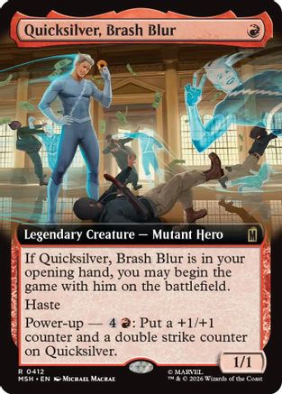 Quicksilver, Brash Blur (Extended Art) (MSH-412) - Marvel Super Heroes Foil-1