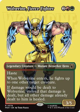 Wolverine, Fierce Fighter (Borderless) (MSH-378) - Marvel Super Heroes Foil-1