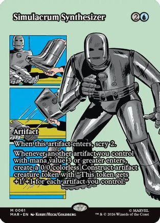 Simulacrum Synthesizer (Borderless) (MAR-061) - Marvel Universe Eternal-Legal Foil-1