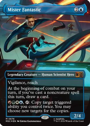 Mister Fantastic (Borderless) (Surge Foil) (MSC-876) - Commander: Marvel Super Heroes Foil-1