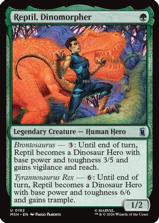 Reptil, Dinomorpher (MSH-182) - Marvel Super Heroes Foil-1
