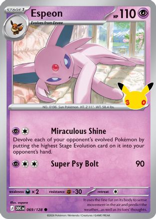 Espeon 069  - Holofoil ME 30th Celebration - Common-1