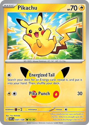 Pikachu 037/128  - Holofoil ME 30th Celebration - None-1