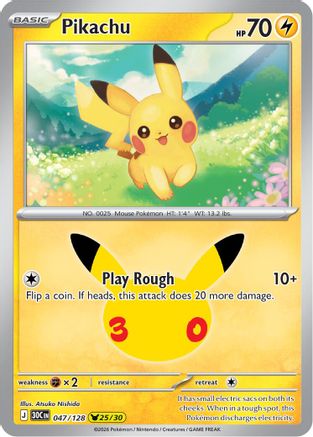 Pikachu 047/128  - Holofoil ME 30th Celebration - None-1