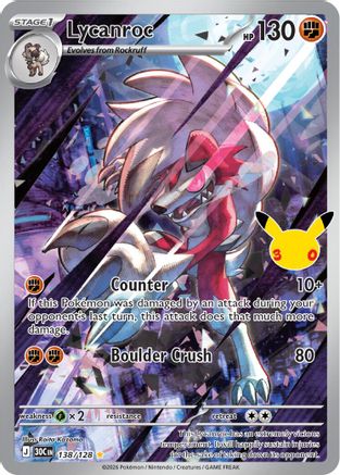 Lycanroc 138  - Holofoil ME 30th Celebration - Illustration Rare-1
