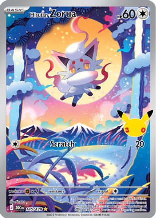 Hisuian Zorua 145  - Holofoil ME 30th Celebration - Illustration Rare-1