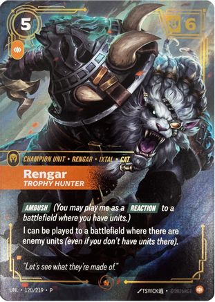 Rengar - Trophy Hunter (120/219) - Riftbound Organized Play Promotional Cards Foil-1