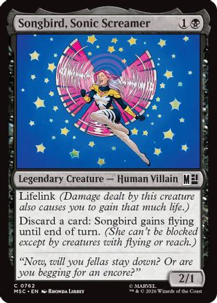 Songbird, Sonic Screamer (MSC-762) - Commander: Marvel Super Heroes Foil-1