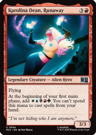 Karolina Dean, Runaway (MSC-694) - Commander: Marvel Super Heroes-1