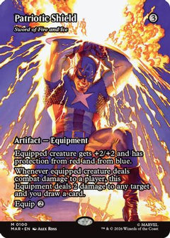 Patriotic Shield - Sword of Fire and Ice (Borderless) (MAR-100) - Marvel Universe Eternal-Legal-1