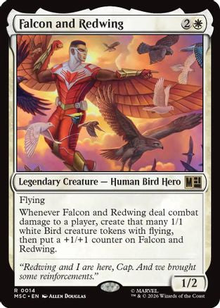 Falcon and Redwing (Surge Foil) (MSC-014) - Commander: Marvel Super Heroes Foil-1