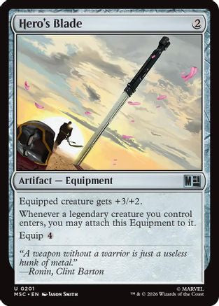 Hero's Blade (Surge Foil) (MSC-201) - Commander: Marvel Super Heroes Foil-1
