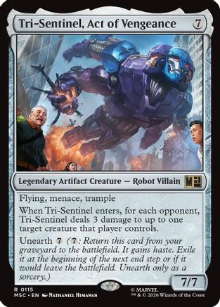 Tri-Sentinel, Act of Vengeance (Surge Foil) (MSC-115) - Commander: Marvel Super Heroes Foil-1