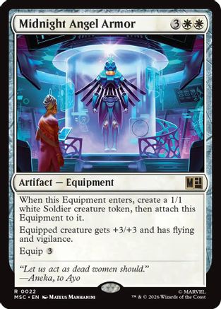 Midnight Angel Armor (Surge Foil) (MSC-022) - Commander: Marvel Super Heroes Foil-1