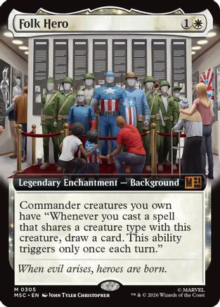 Folk Hero (Extended Art) (MSC-305) - Commander: Marvel Super Heroes Foil-1