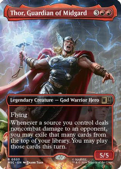 Thor, Guardian of Midgard (Borderless) (MSC-503) - Commander: Marvel Super Heroes Foil-1